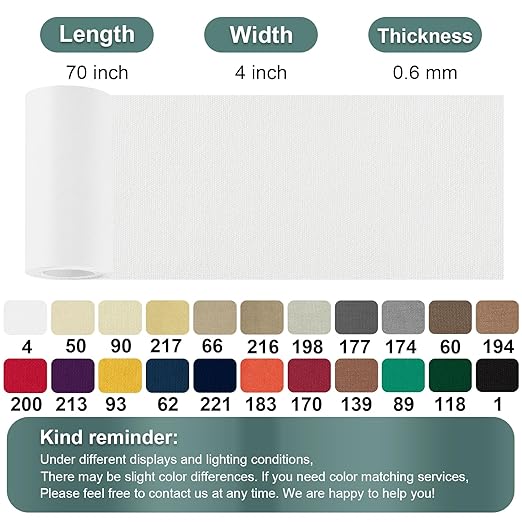 Canvas Repair Tape, 4×63 Inches White Waterproof Self-Adhesive Patch for Outdoor Gear, Durable and Weatherproof Fabric Tape for Boat Covers, Couch, Tents, Sofas, Sun Shades, Awnings, and Lounge Chairs