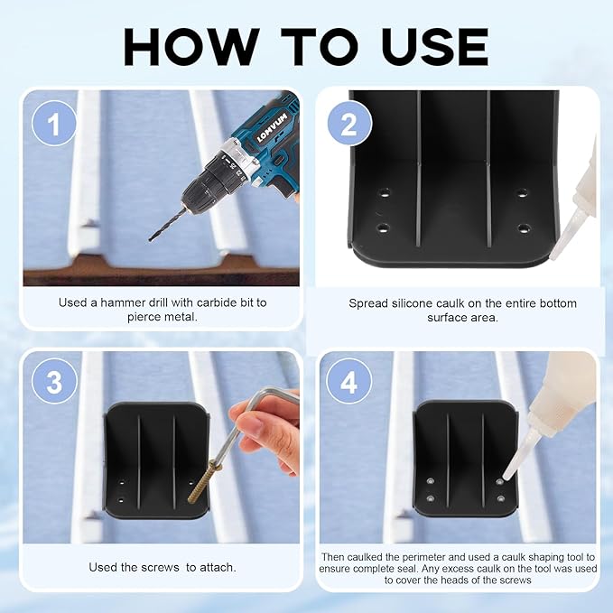 Taiyin 25 Pack Large Snow Guards for Metal Roofs 4 x 3 x 3 Inch Jumbo Ice Guard Snow Stops for Prevent Sliding, Without Screws or Adhesive (Black)