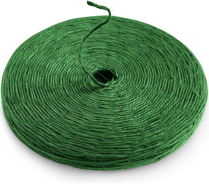 PerkHomy Garden Twine Strong Natural Jute 400 Feet Long Green Twine for Gardening Tomato Climbing Plant Tie Floristry Crafts Gift Wrapping Packing Decor (Green 2mm * 400feet)