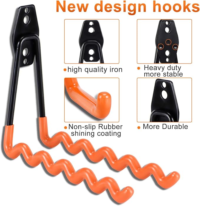 AOBEN Garage Hooks Heavy Duty Hooks for Garage Storage Wall Mount Garage Hanger & Organizer Hook (24PCS)-Gray