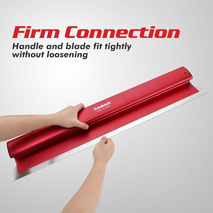 Goldblatt 32 Inch Drywall Skimming Blade, 0.3mm Stainless Steel Blade, Aluminum Body - Rigid Lightweight Drywall Knife with End Caps, Ergonomic Grip, for Mud, Repair Plaster Wall