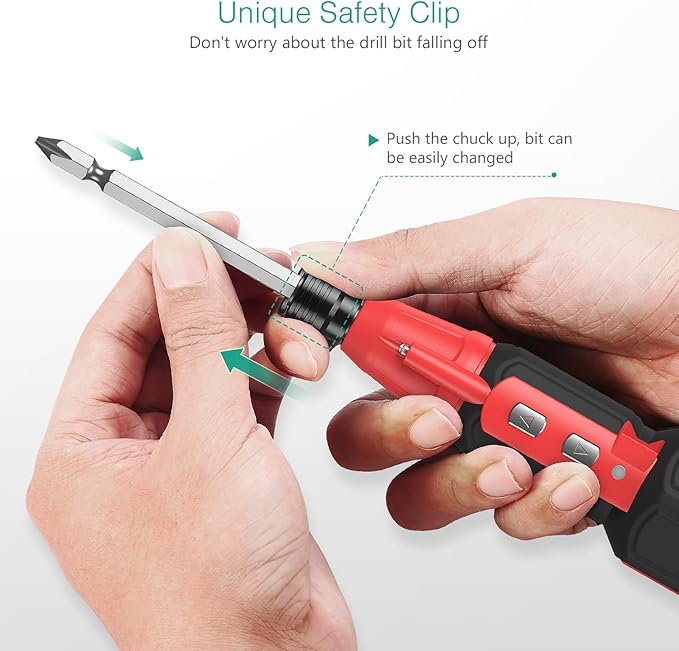 ORIA Electric Screwdriver Set, Rechargeable Cordless Screwdriver, Power Screwdriver, Small Repair Tool Kit with LED Light, 1/4'' Bit Holder, for Phones, Glasses, Camera, Laptop