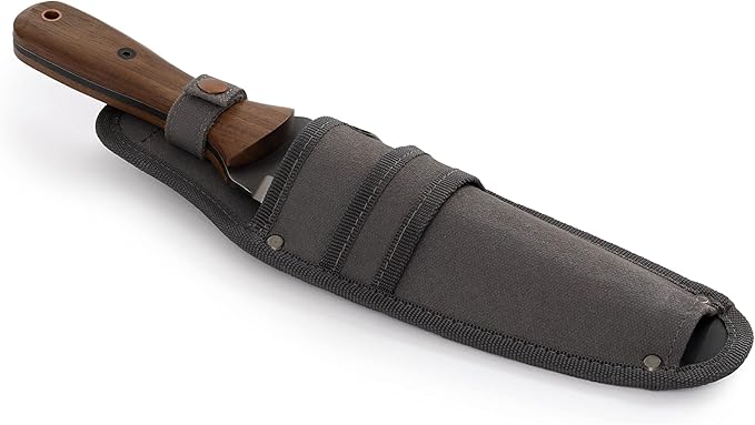 Barebones Hori Hori Classic - Garden Knife - Heat-Tempered Stainless Steel Blade and Walnut Handle - Gardening Knife and Sheath Bundle (Walnut/Black)