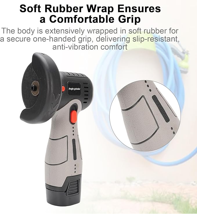 Brushless Cordless Angle Grinder Kit, 19500rpm Mini Electric Angle Grinding Tool with 2x16.8V 2000mAh Battery and 6-Cutting Discs, Grinder Handheld Cutter for Metal Wood