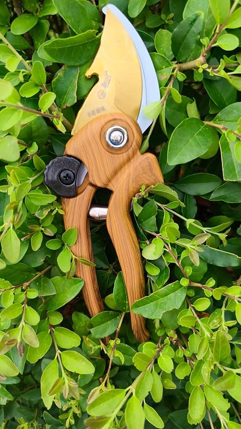 Gardening Shears Japanese Floral Branch Cutters Hand Held Pruners for Gardening Heavy Duty Pruning Shears for Garden Wood Grain (Like wood)