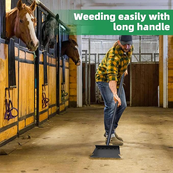 Garden Shovel, Ice Scraper, Multifunctional Cleaning Shovel with 59" Adjustable Handle Heavy Duty Garden Tool for Lawn Edging, Scraping, Weed and Ice Removal