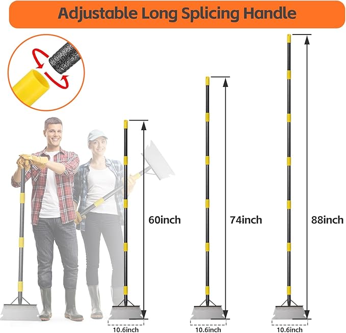 Garden Shovel, Weeding Tool, Multifunctional Garden Cleaning Shovels, 72 Inch Floor Scraper Long Handle, Heavy Duty Metal Flat Spade Shovel for Lawn Edging, Crack Weeder, Ice Chopper, Snow Shovel