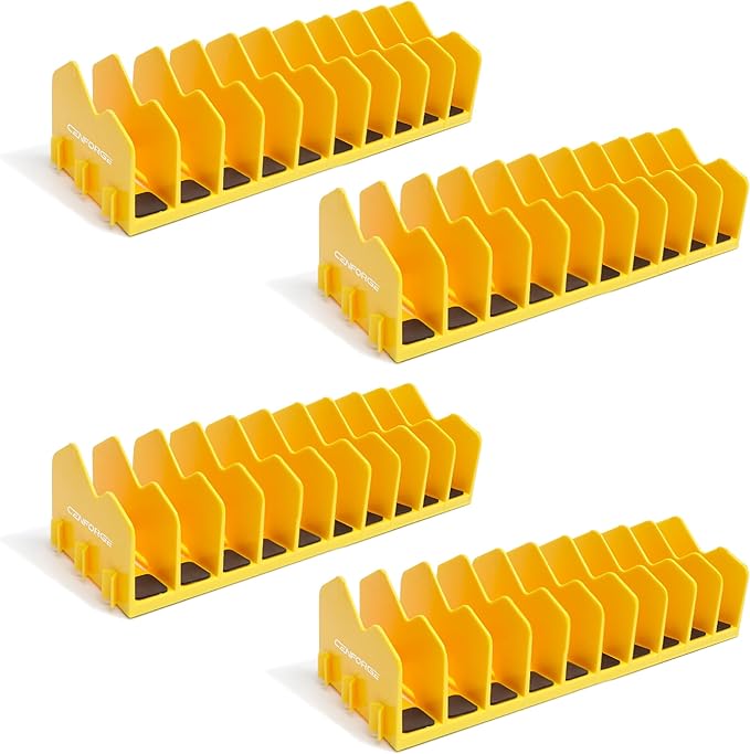 Cenfoge Plier Organizer, Plier Rack, Plier Holder and Cutter Organizer with Non-Slip Rubber Base, PlierOrganizer for Tool Box Drawer, 40 Slots, Tool Storage, Plier Rack (4 PC-Yellow)