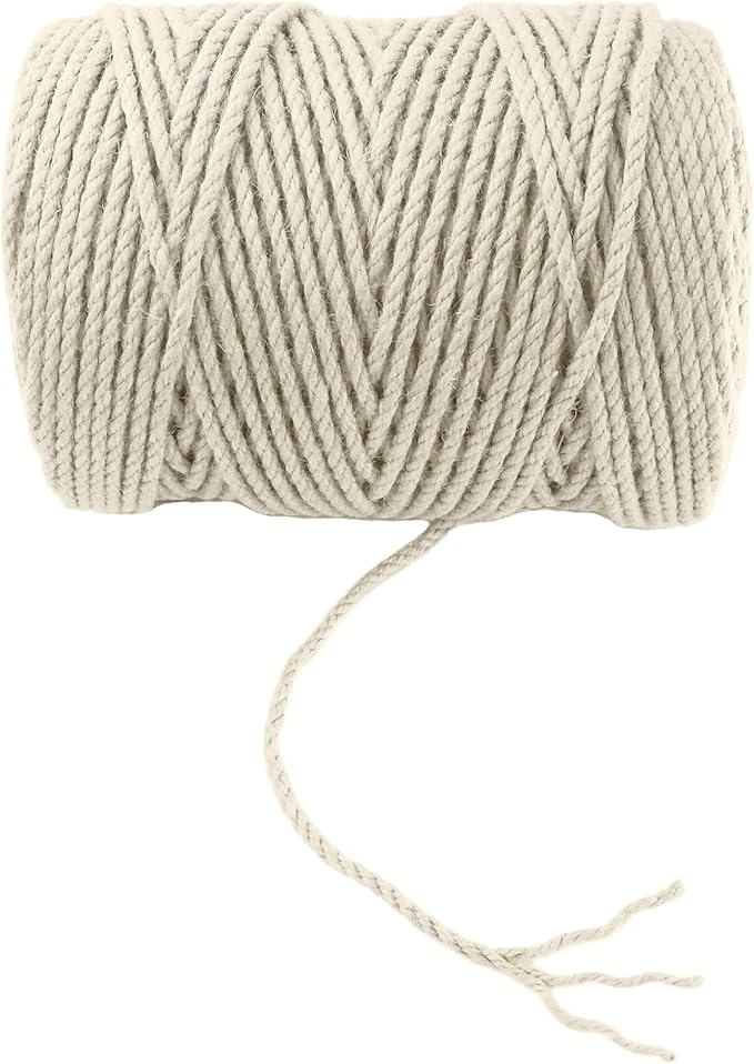 4mm x 500 Feet White Jute Rope, Twine for Gardening Tomato Climbing Plant Tie Floristry Crafts Gift Wrapping Packing Decor