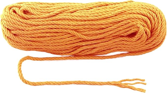 6mm x 100 Feet Orange Jute Rope, Twine for Gardening Tomato Climbing Plant Tie Floristry Crafts Gift Wrapping Packing Decor