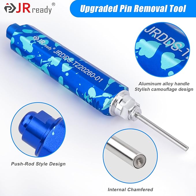 JRready ST6552 .062” Pin Connector Kit 3.68mm Pitch Upgraded Handle Pin Removal Crimping Tool 2pin 3pin 4pin 6pin Molex Wire Connectors Housing 18-24AWG Pins Sockets 1.57mm Diameter
