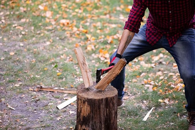INTERTOOL 15” Hatchet and 36” Chopping Axe Set - Small Ax and Tree Felling Tool with Shock Absorbing Fiberglass Handles & Blade Protectors HT-0261-0264
