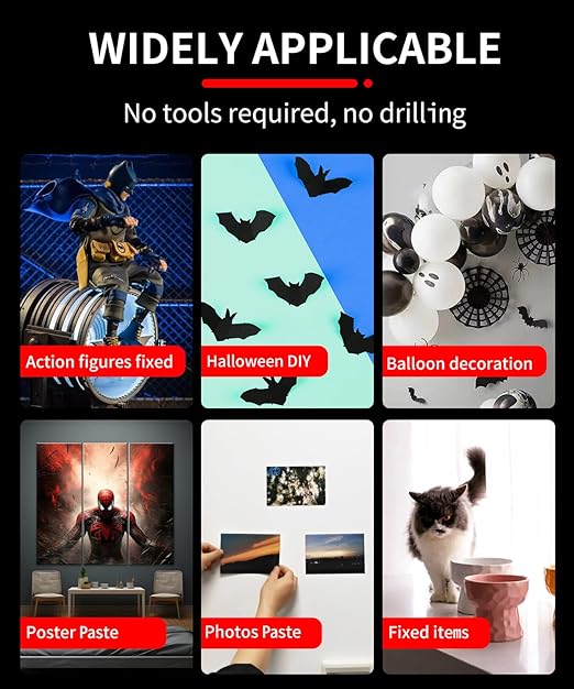 168 Pcs Removable Mounting Putty, Made of 3M VHB, Strong Double Sided Glue Adhesive Dots Clear Museum Sticky Tack for Action Figures Wall Hanging No Residue, 0.39"