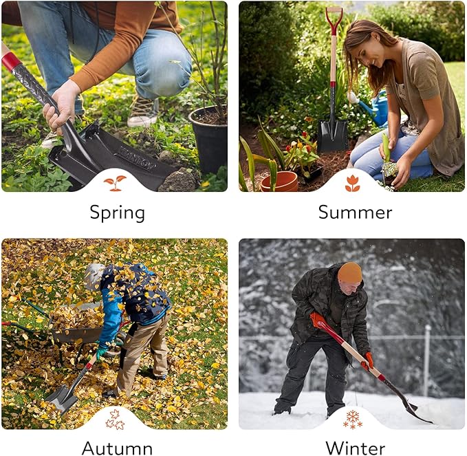 Heavy Duty Short Handle Square Flat Transfer Shovel for Gardening,Yard Work,Farming,Construction, 43 inches