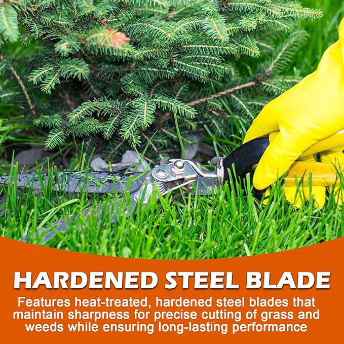 Upgraded Grass Shears Rotatable 180°, Grass Trimming Shears, Hand Grass Clippers, Gardening Scissors for Garden, Lawn Edges