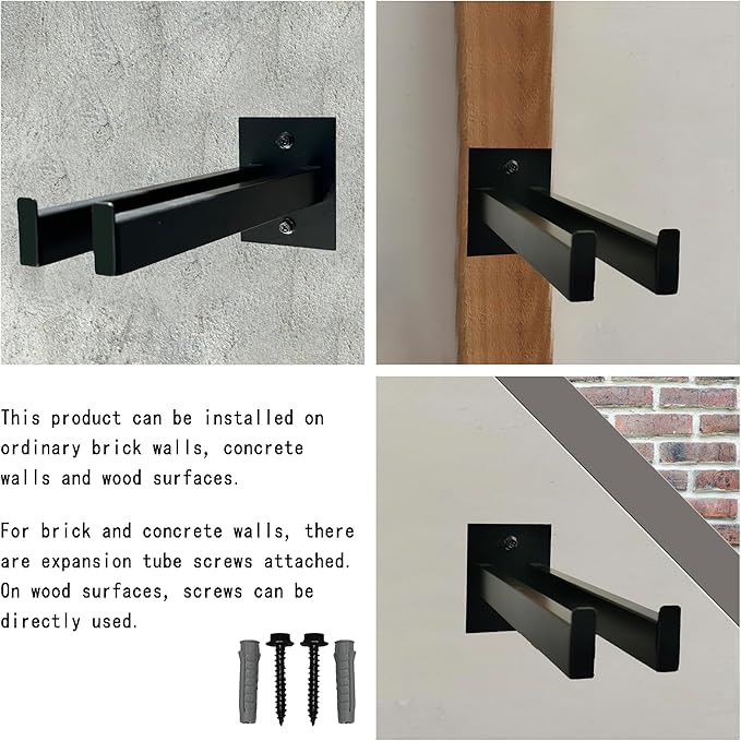 Wall Mounted Tool Rack, Heavy Duty Tool Rack for Heavy Tools Such as Shovels And Rakes, With Metal Screws and Anchors
