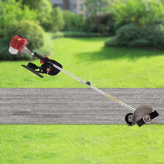 26CC 2-Stroke Weed Eater Gas Powered Weed Wacker, 2 Blade Heads Cordless Lawn Edger Gas Weed Trimmer with Shoulder Strap and Goggles Grass, Trimmer Tools for The Garden and Yard