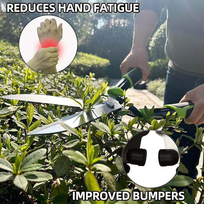 Hedge Clippers, Hedge Shears for Trimming Borders, Hedge Trimmer with Low-Friction Sharp Enough Blade, Garden Shears Gardening Tools with Soft Rubber Grip Bush Cutters Effortless Pruning 19 Inch