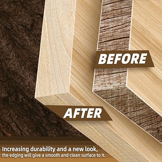 GSCIT Club Wood Edge Banding, 1 inch x 500ft roll of Veneer Maple Edge Banding Preglued Flexible, Wood Tape Banding for Cabinet Plywood