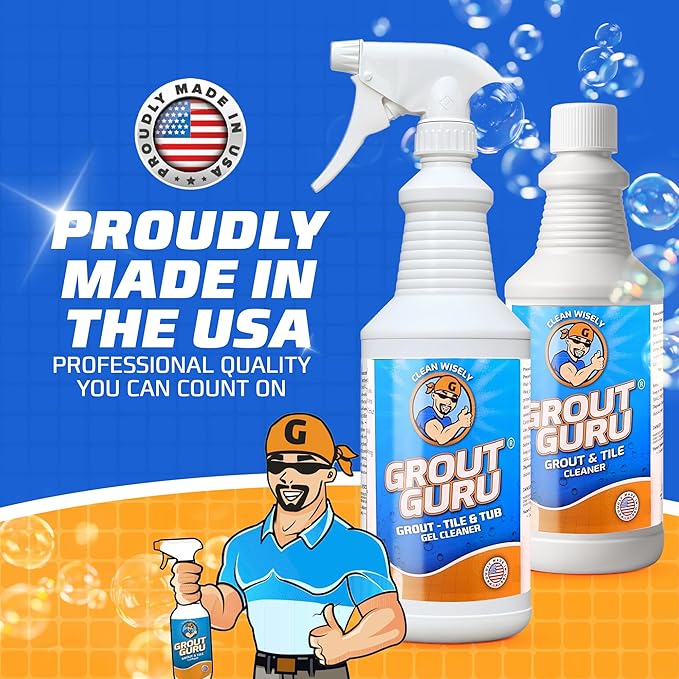 Grout Cleaner for Tile Floors 1 Quart Made in USA - Heavy Duty Tile Cleaner Ceramic Floor for Deep Cleaning Restore Easy to Use Bathroom Shower Kitchen Outdoor Porcelain