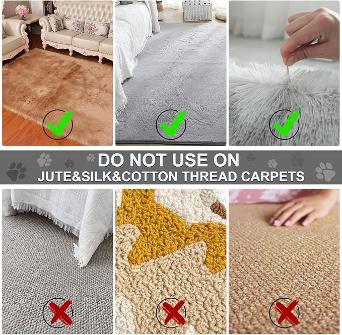 Carpet Rake for Pet Hair Removal, Reusable Cat Dog Hair Remover with 45’’ Long Handle Advanced Lint Remover Scraper for Carpets, Rugs, Mats, Couch