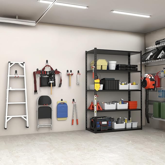 TORACK 15PCS Garage Storage System Hooks, Shelving Hooks for Keyhole Shelving Units Wall Mount Utility Hooks for Tools, Ladders, Cords, Folding Chairs, Shovels and Rakes(Orange)