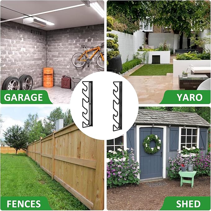 UNITEDPOWER Garden Tool Storage Rack,Wall Mounted Garage Organizer,Tool Utility Holder for Garden Equipment Shovel Rakes Brooms