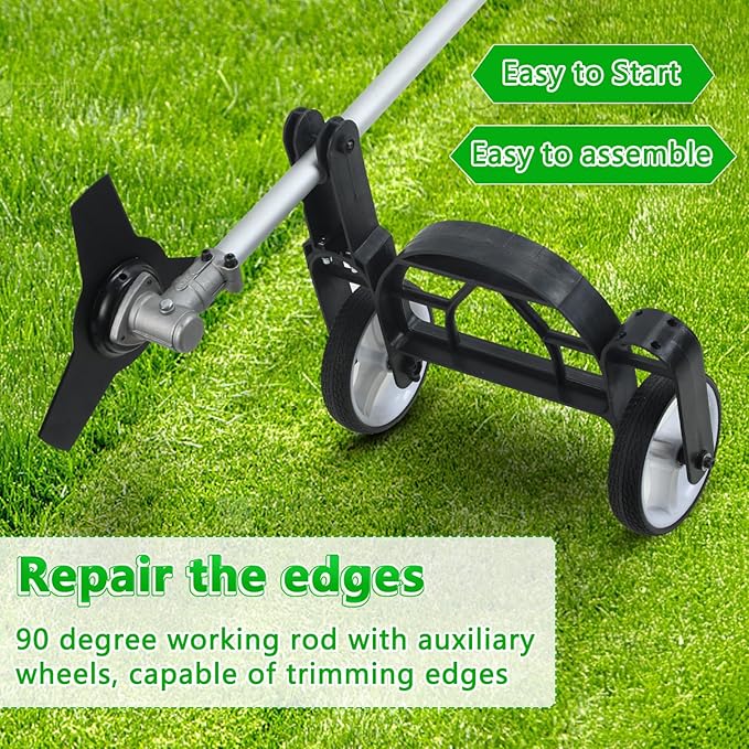 𝟖 𝐢𝐧 𝟏 Gas Weed Wacker, 52cc 2-Cycle Gas Weed Eater, 2025 Upgraded Weed Eater, 9500rpm High Power String Trimmer, Edger Pole Saw Chainsaw Pruner Brush Cutter for Yard, Garden(US Fast Arrival)