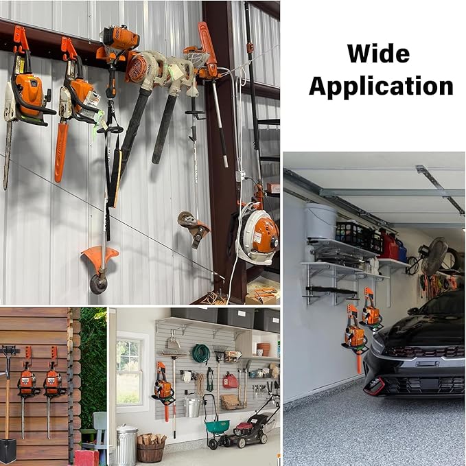 Chainsaw Hanger - 1Pack/2 Pack Chainsaw Holder, Heavy Duty Chainsaw Wall Mount, Garage Organization Garage Storage Shed Organizer Mounted Chainsaw Rack Tool Racks (2, Orange)