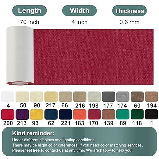 Canvas Repair Tape, 4×63 Inches Claret Waterproof Self-Adhesive Patch for Outdoor Gear, Durable and Weatherproof Fabric Tape for Boat Covers, Tents,Couch,Sofas, Sun Shades, Awnings, and Lounge Chairs