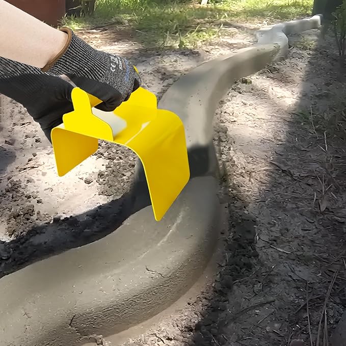 Garden Edging Curb Trowel Concrete Tool, Concrete Curbing Trowel, Curb Hand Tool with Putty Knife for Lawn, Garden, Pavement (Rectangle)