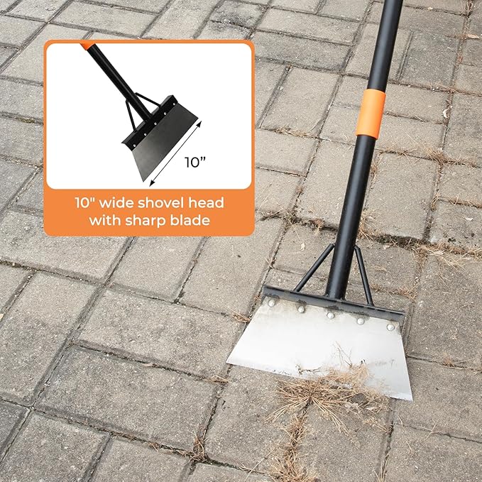 Garden Flat Shovel,Heavy Duty Weeding Tools Gardening,60" Long Handle Metal Floor Scraper,Multifunctional Cleaning Shovel for Lawn Edging, Scraping, Weed and Ice Removal
