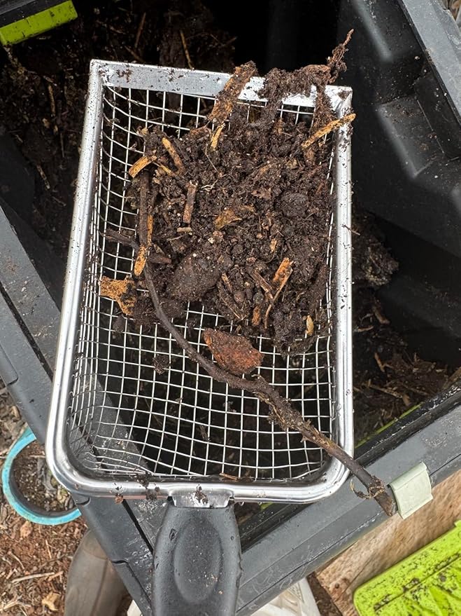 2Pcs Soil Sifter for Gardening Rock Sifter Shovel Dirt Sifter for Sand, Dirt, Rock Compost (0.11inch & 0.2inch Mesh)