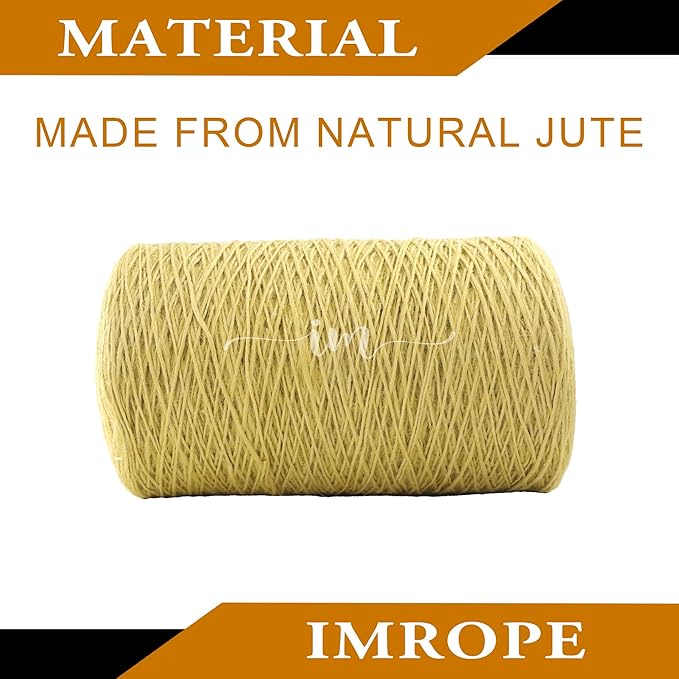 1mm x 1500 Feet Yellow Jute Rope, Twine for Gardening Tomato Climbing Plant Tie Floristry Crafts Gift Wrapping Packing Decor