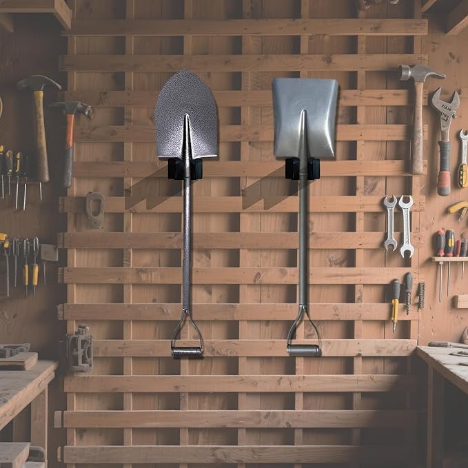 Wall Mounted Tool Rack, Heavy Duty Tool Rack for Heavy Tools Such as Shovels And Rakes, With Metal Screws and Anchors