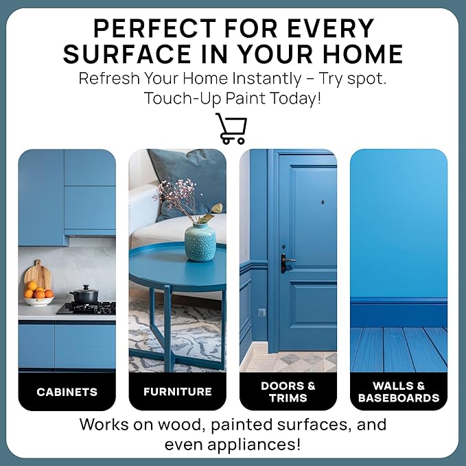 spot. Touch-Up Paint | Matte Finish for Cabinets, Walls, Doors & Furniture | Multi-Tone Blue Repair Kit | Quick-Dry, Self-Priming, Low-Odor, Eco-Friendly | No-Sanding or Primer Needed | 3 Pack