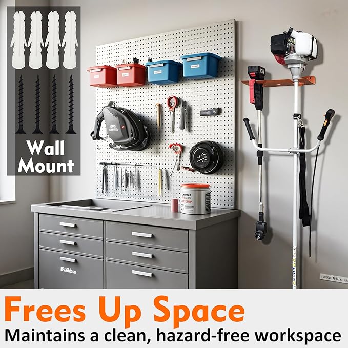 MUTUACTOR Weed Eater Hanger Heavy Duty,2 Slots Large Opening Garage Organizer WeedEater Hanger Wall Mount,Space-Saving Garden Power Tool Organizer for Holding Heavy Tools in Shed,Yard or Garden