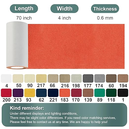 Canvas Repair Tape, 4×63 Inches Orange Waterproof Self-Adhesive Patch for Outdoor Gear, Durable and Weatherproof Fabric Tape for Boat Covers, Couch,Tents, Sofas, Sun Shades, Awnings, and Lounge Chairs