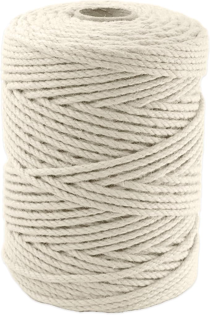 4mm x 500 Feet White Jute Rope, Twine for Gardening Tomato Climbing Plant Tie Floristry Crafts Gift Wrapping Packing Decor