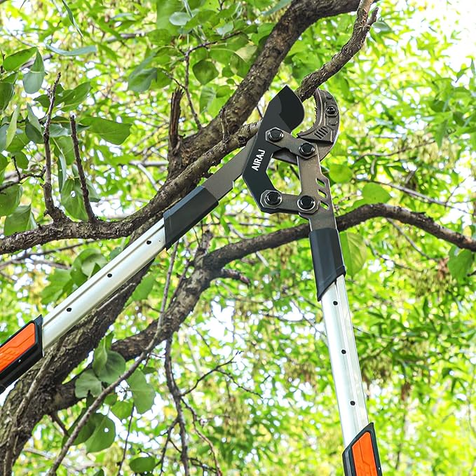 AIRAJ 27-37'' Extendable Anvil Loppers,Tree Trimmer Heavy Duty with Compound Action,Branch Cutter with 2” Cutting Capacity,Chops Thick Branches Ease,Garden Lopper for Gardening Pruning Shears