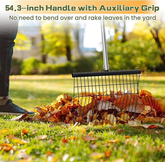 Manure Fork - Metal Horse Manure Rake with 2 Durafork Replacement Heads and 1 Steel Handle, Rustproof Heavy Duty Hay Pitch Fork for Horse Stall Poop