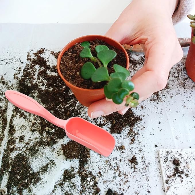 10 Pcs Mini Gardening Shovel Spoons Plastic Cultivation Tools Soil Scoops Digging Transplanting Gardening Spade Hand Trowel Rake for Potted Flowers Succulents Loose Tea-Leaf Scoops, Multiple Colors