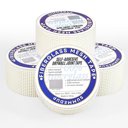 Drywall Repair Tape Sheetrock Self-Adhesive Joint Tape 2" x 100ft – Fiberglass Mesh Drywall Repair Roll for Wall Patch, Cracks & Drywall Patch (1 Roll)