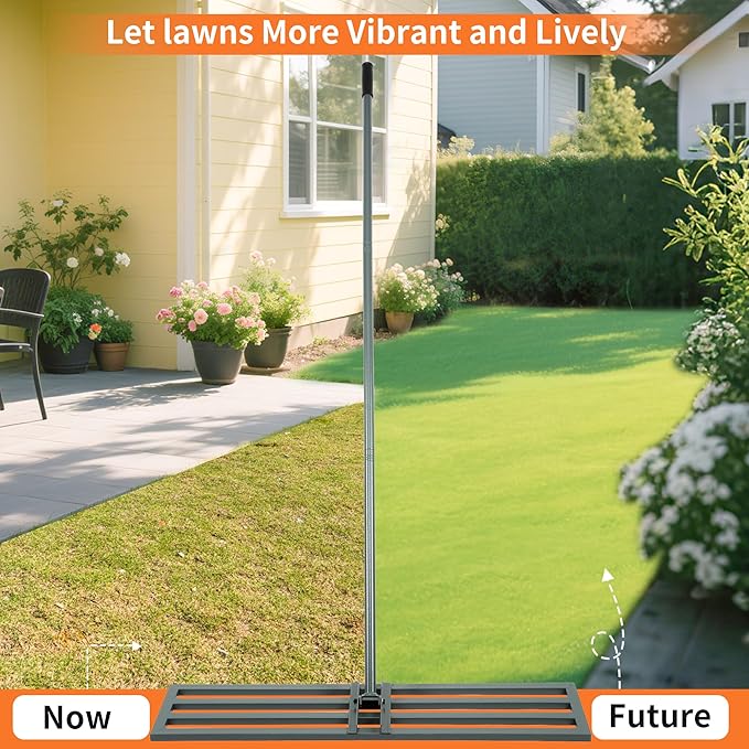 Lawn Leveling Rake,45"x10" Heavy-Duty Steel Lawn Leveler with 84" Anti-Slip Handle, Yard Leveling Rake Perfect for Garden, Backyard, Golf Course, Farm & Landscaping