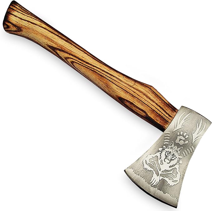 Splitting Axe Camping Chopping Hatchet Viking Tomahawk Battle Hunting Outdoor Solid Wood Handle 9912
