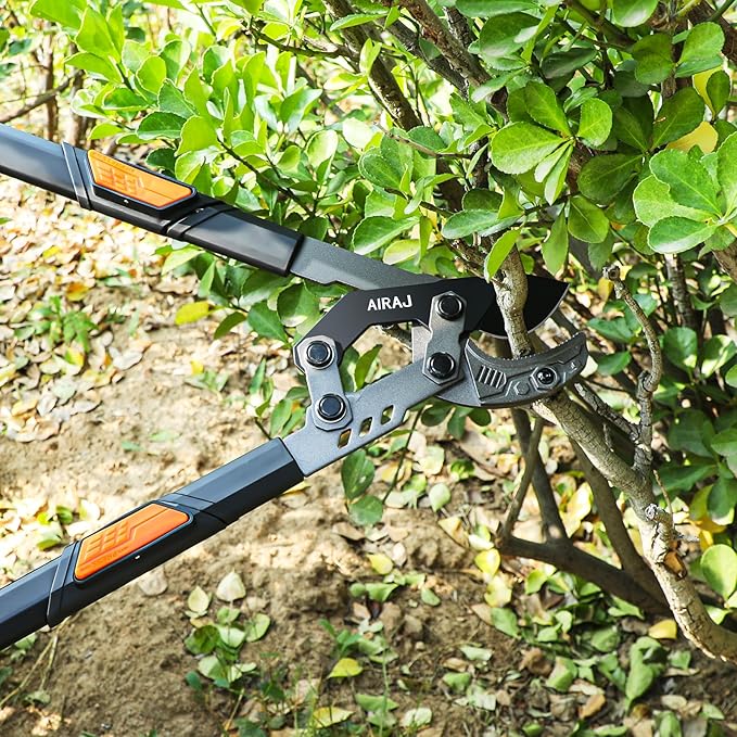 AIRAJ 27-37'' Extendable Anvil Loppers,Tree Trimmer Heavy Duty with Compound Action,Branch Cutter with 2” Cutting Capacity,Chops Thick Branches Ease,Garden Lopper for Gardening Pruning Shears