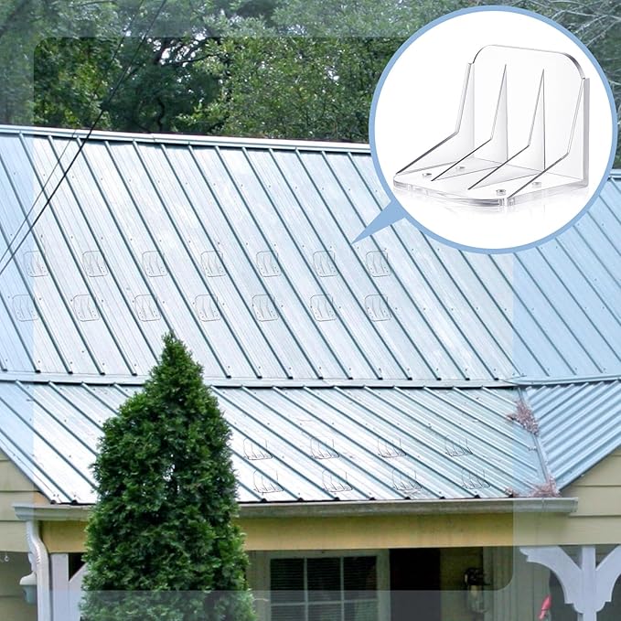 Taiyin 25 Pack Large Snow Guards for Metal Roofs 4 x 3 x 3 Inch Jumbo Ice Guard Snow Stops for Prevent Sliding, Without Screws or Adhesive (Clear)