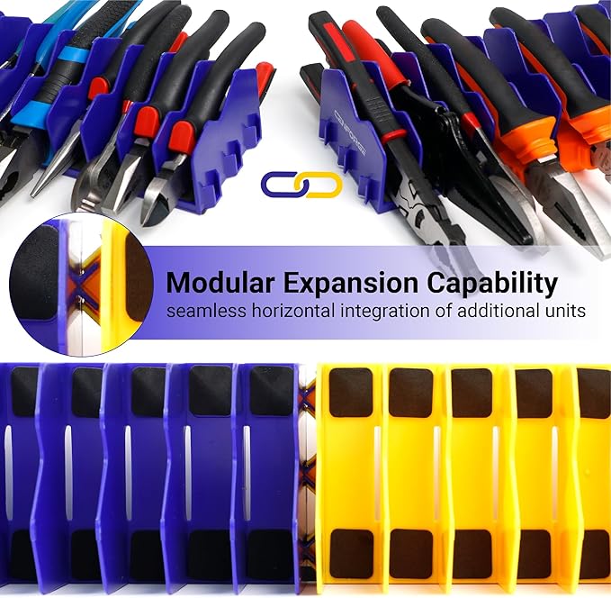 Cenfoge Plier Organizer, Plier Rack, Plier Holder and Cutter Organizer with Non-Slip Rubber Base, PlierOrganizer for Tool Box Drawer, 40 Slots, Tool Storage, Plier Rack (4 PC-Blue)