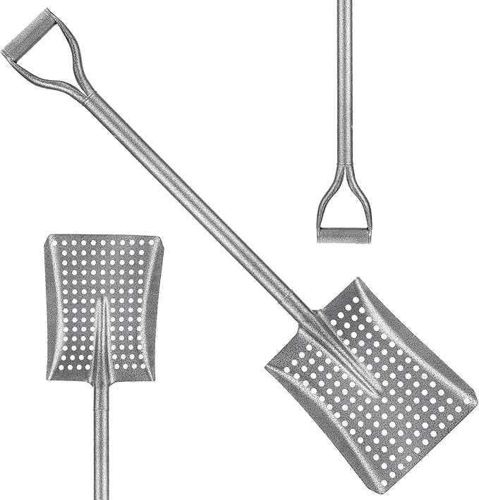 Durable Shovel for Sand Sifter, Chicken Poop Scooper Designed for Farm Sand Stall Poop Cleaning, Ideal Gardening Sliver Root Slayer Shovel- Square Shover for Beach