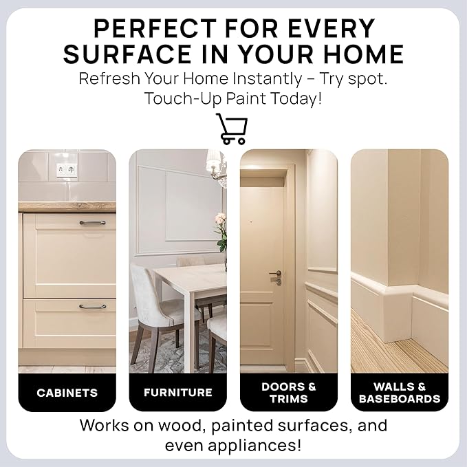 spot. Touch-Up Paint | Matte Finish for Cabinets, Walls, Doors & Furniture | Multi-Tone Beige Repair Kit | Quick-Dry, Self-Priming, Low-Odor, Eco-Friendly | No-Sanding or Primer Needed | 3 Pack